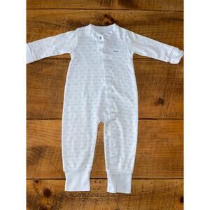 Baby Livly Light Blue 100% Pima Cotton Eyelash Footless Snap Onesie 3-6‎ Months
